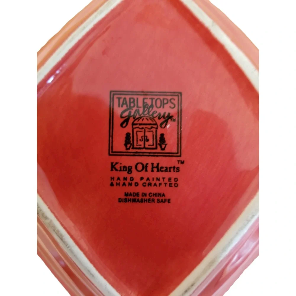King of Hearts Tabletops Gallery Playing Cards Ceramic Snack Plates Set of 4